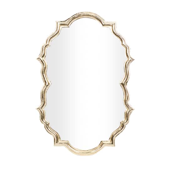 Gold Aluminum Contemporary Wall Mirror, 36" x 25" x 2"